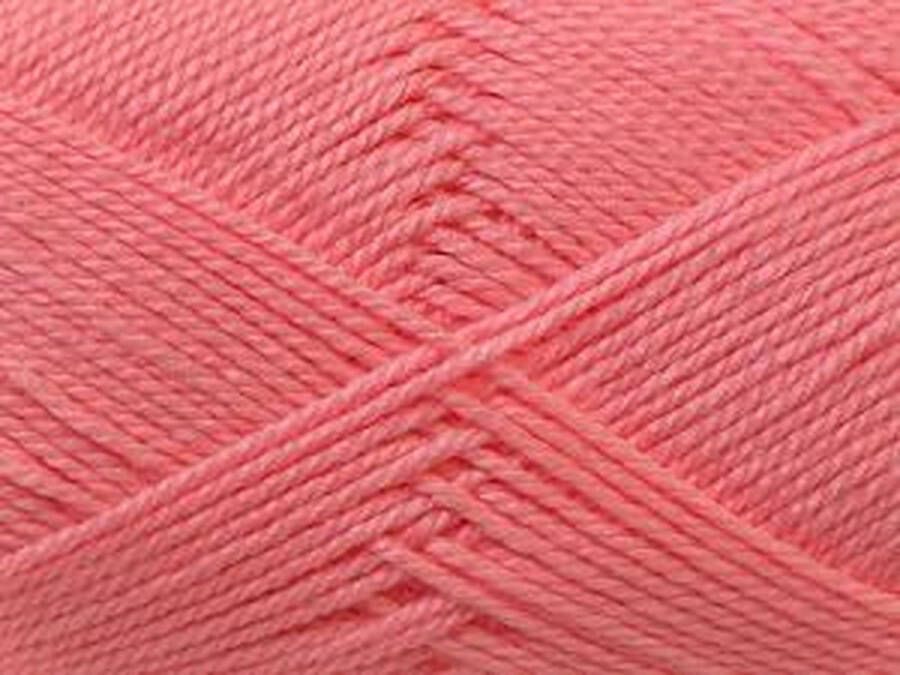Ice yarns Breigaren acryl garen 100% roze licht kopen – haken of breien met pendikte 3.5 mm. – 100gram per bol pakket 4 bollen