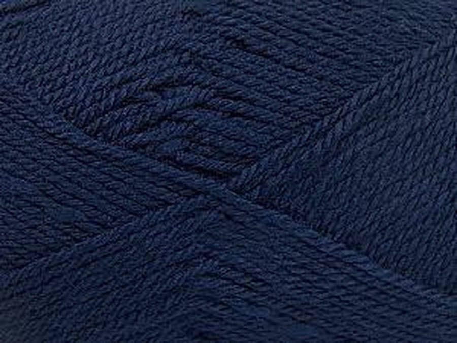 Ice yarns Breigaren blauw marine 100gram per bol kopen – haken of breien met pendikte 3.5 mm. – 100% acryl garen pakket 4 bollen