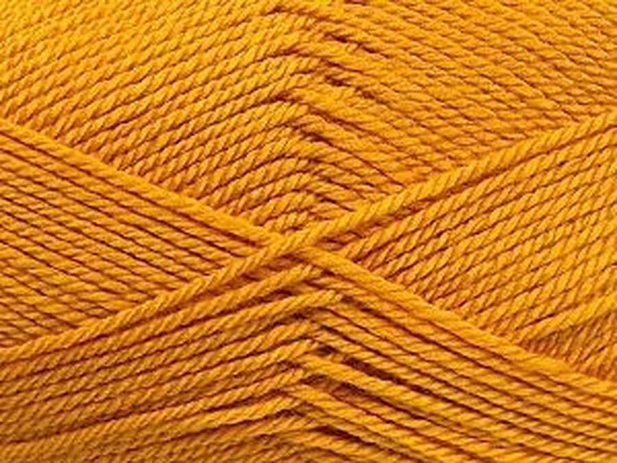 Ice yarns Breigaren goud kleur 100gram per bol kopen – haken of breien met pendikte 3.5 mm. – 100% acryl garen pakket 4 bollen