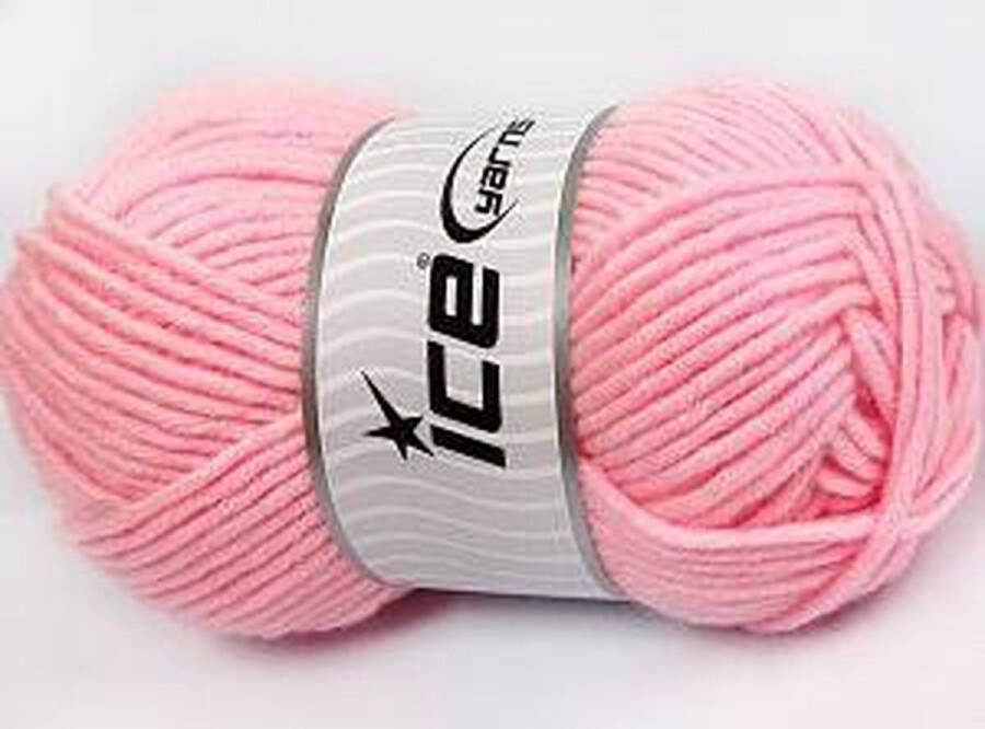 Ice yarns Breiwol kopen baby roze – merino wol 50% gemengd met 50% acryl garen – breigaren 100gram per bol breinaalden mm – chunky wol breien met plezier | DEWOLWINKEL.NL
