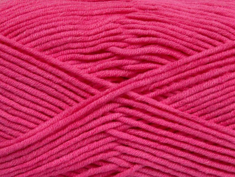 Ice yarns Breiwol roze acryl katoen kopen breigaren pakket 4 x 100gram naalddikte 4-5mm looplengte 160 meter per bol geschikt voor haken en breien