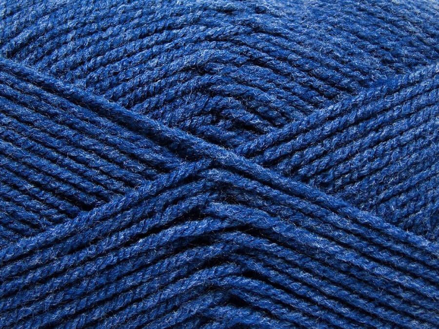 Ice yarns Jeans blauwe breiwol kopen 100% acryl naalddikte 5 mm pakket 4 bollen 100gram looplengte 210 meter