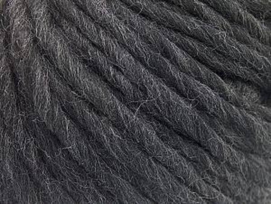 Ice yarns Wol breien grijs donker met breinaalden dikte 10 – 12 mm. – dikke breiwol kopen pakket 4 bollen van 100gram – knitting yarn 100% Australische wol