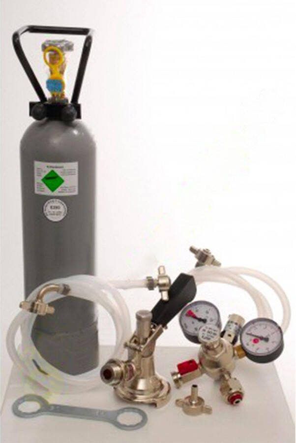 Ich-zapfe Accessoirepakket 4 met 2 0 kg CO2 voor 2-kraans biertap met 2 * type A fustkoppeling