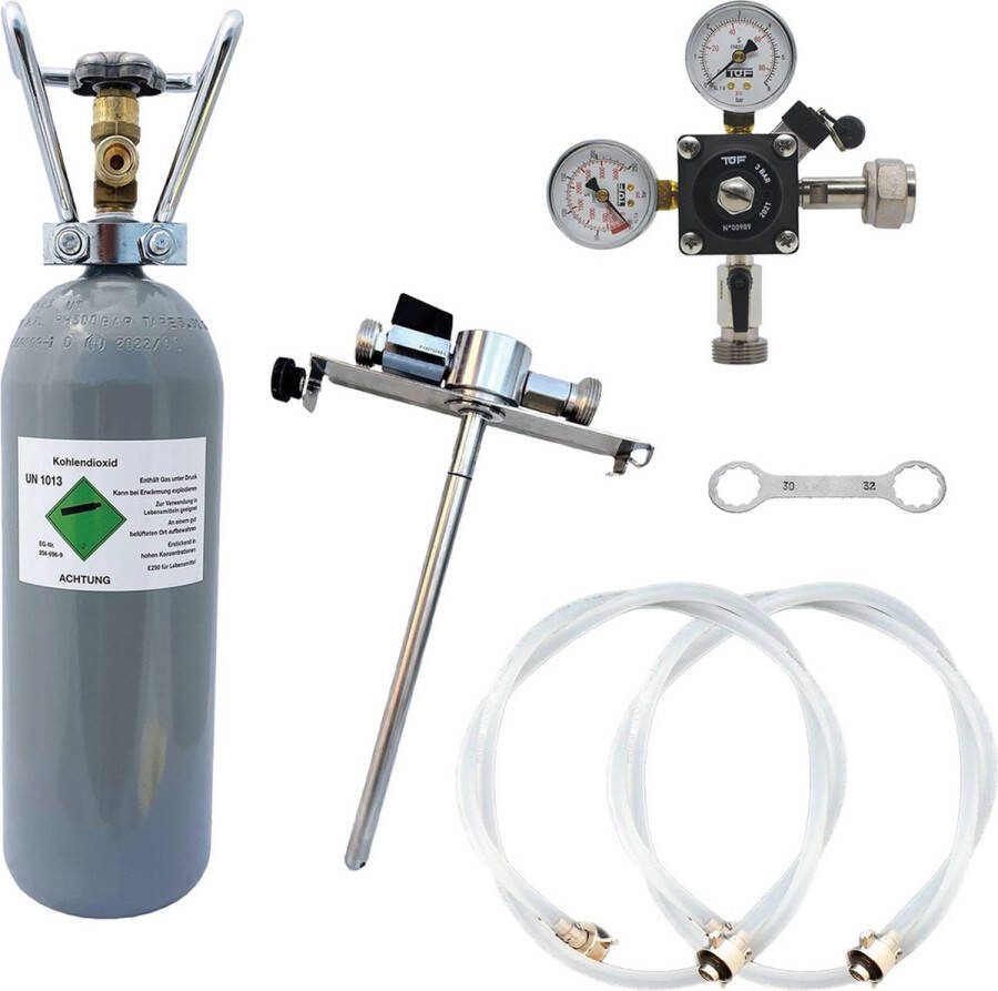 Ich-zapfe Accessoirepakket 2 met 5L adapter 7mm! Bierslang en 2 0 kg CO2 voor 1-kraans tapinstallaties