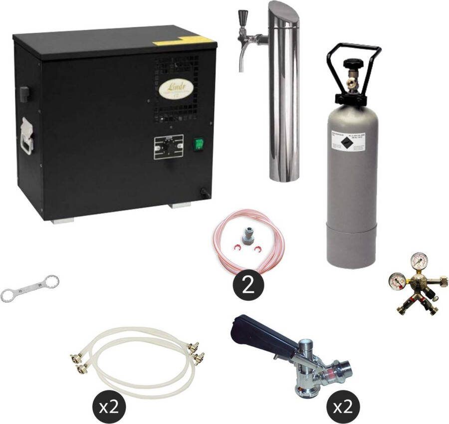Ich-zapfe Bierwaterkoeler AS-40 2–kraans Waterkoeler Biertap Beertender Thuistap Bierkoeler Type A zonder