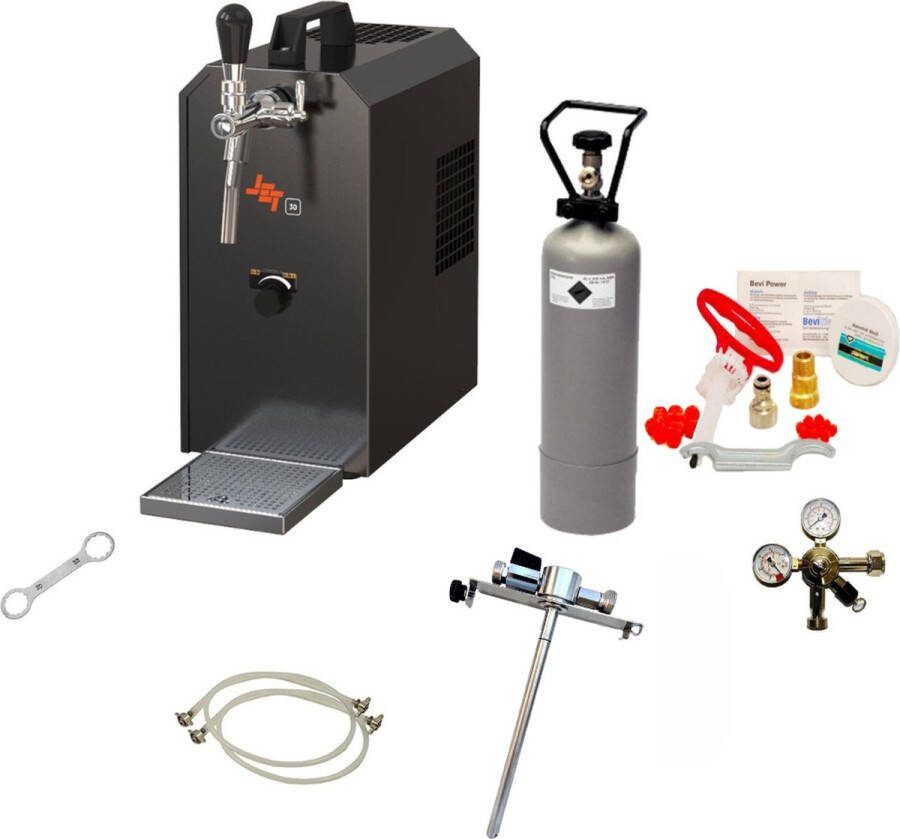 Ich-zapfe Complete Set Biertap JET 30 1-kraans droogkoeler 35 liter uur Thuistap Bierkoeler Schoonmaakset voor biertap en vat 5 Liter Adapter
