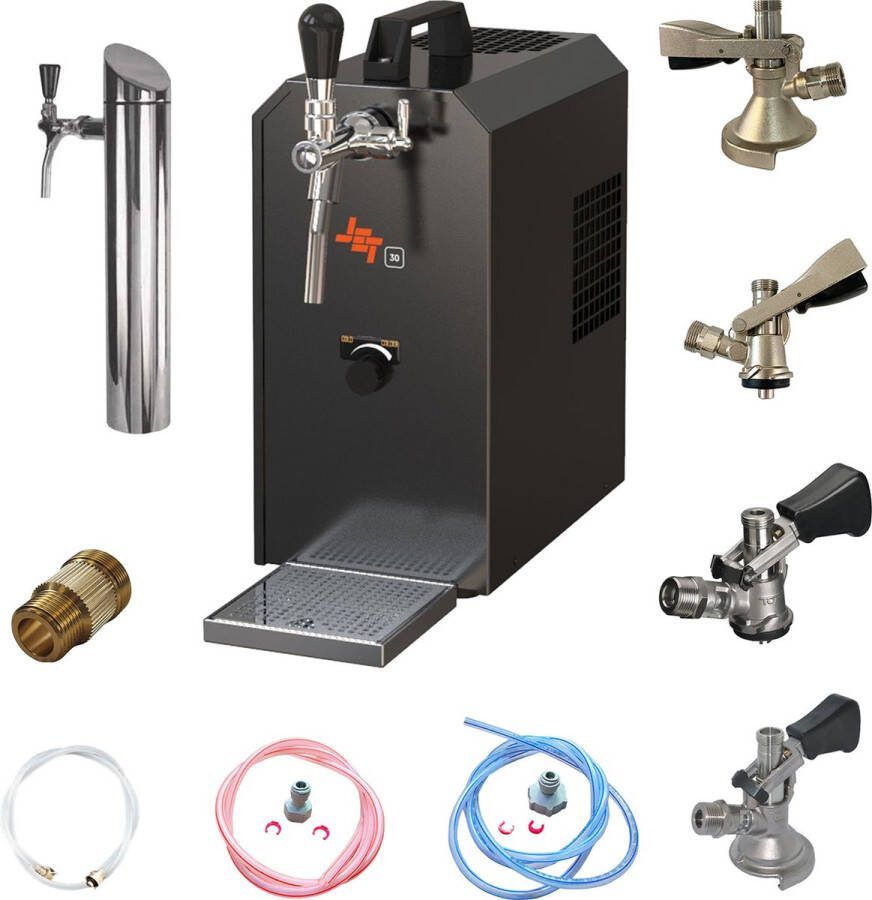 Ich-zapfe Complete Set Biertap JET 30K 1-kraans 35 liter uur met 4 x Fustkoppeling Bierkoeler