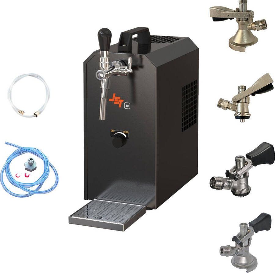 Ich-zapfe Complete Set Biertap JET 30K 1-kraans 35 liter uur met 4 x Fustkoppeling Bierkoeler