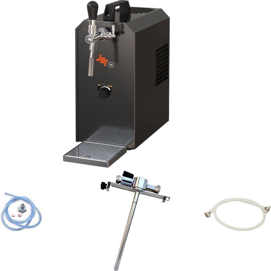 Merkloos Complete set Biertap JET 30K 1-kraans met membraanpomp droogkoeler 30 liter uur Thuistap Bierkoeler Kraankop 5 liter adapter