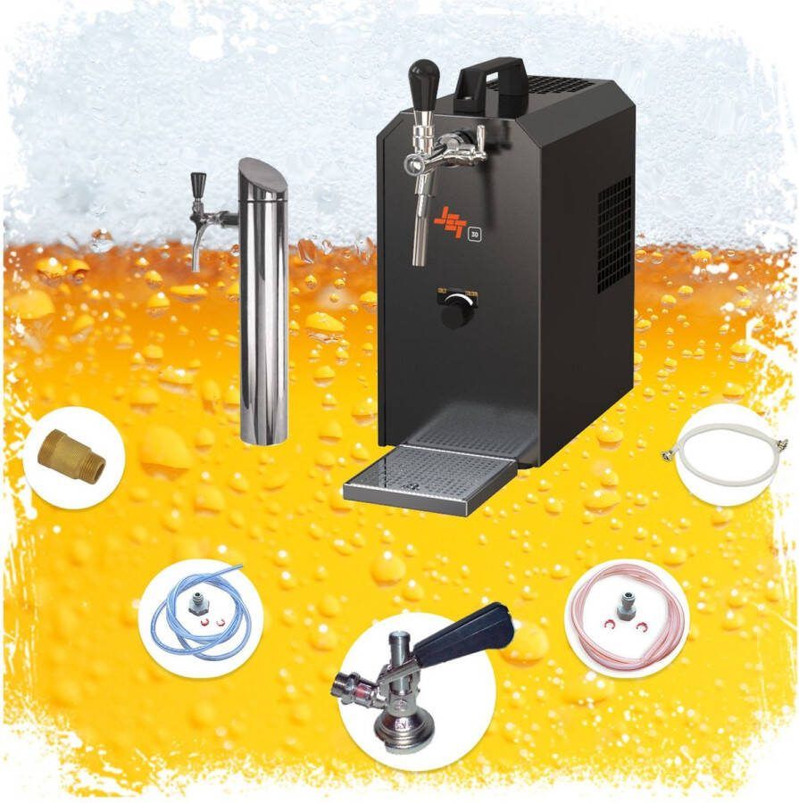 Ich-zapfe Complete set Biertap JET 30K 1-kraans met membraanpomp droogkoeler 30 liter uur Thuistap Bierkoeler