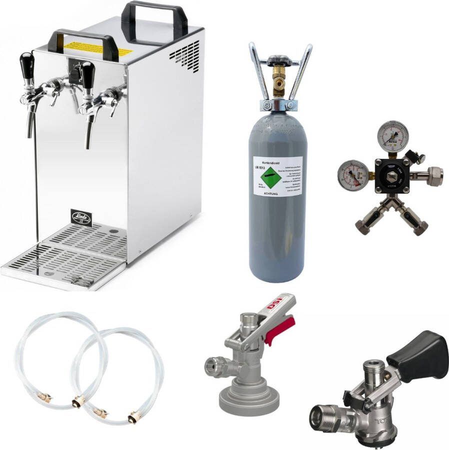 Ich-zapfe Complete set Biertap Kontakt 40 2-kraans droogkoeler 50 liter u Biertap Beertender Thuistap Bierkoeler Type D