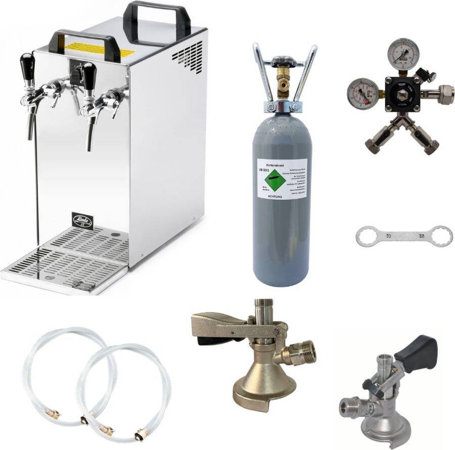 Ich-zapfe Complete set Biertap Kontakt 40 2-kraans droogkoeler 50 liter u Biertap Beertender Thuistap Bierkoeler Type M Type A