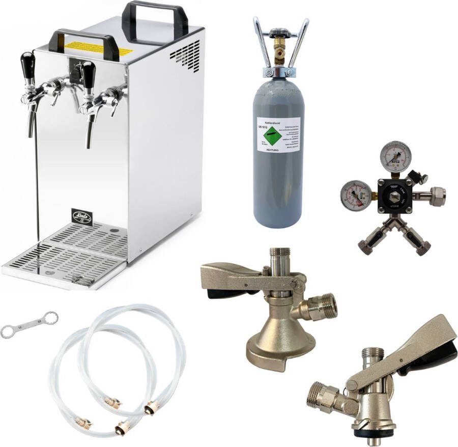 Ich-zapfe Complete set Biertap Kontakt 40 2-kraans droogkoeler 50 liter u Biertap Beertender Thuistap Bierkoeler Type S Type A