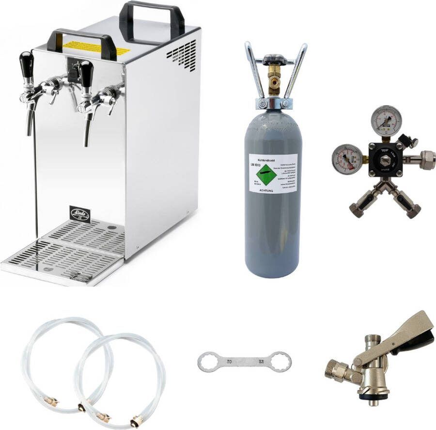 Ich-zapfe Complete set Biertap Kontakt 40 2-kraans droogkoeler 50 liter u Biertap Beertender Thuistap Bierkoeler zonder Type S
