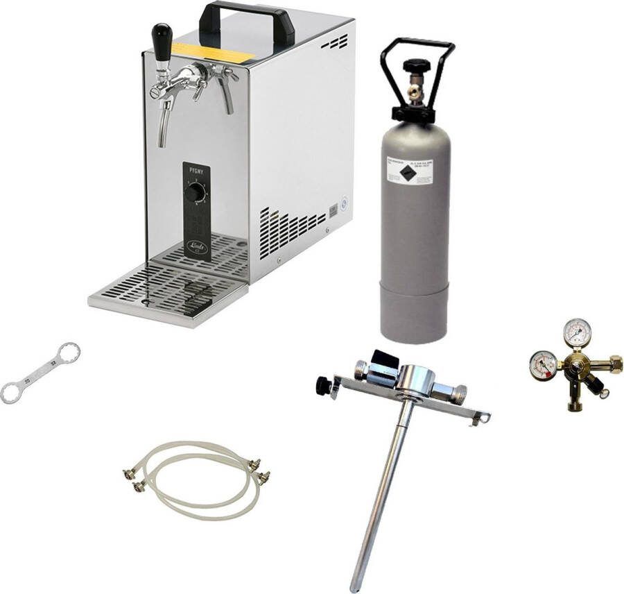 Ich-zapfe Complete Set Biertap PYGMY 25 1-kraans 35 liter uur Droogkoeler Thuistap Bierkoeler met 5 Liter Adapter
