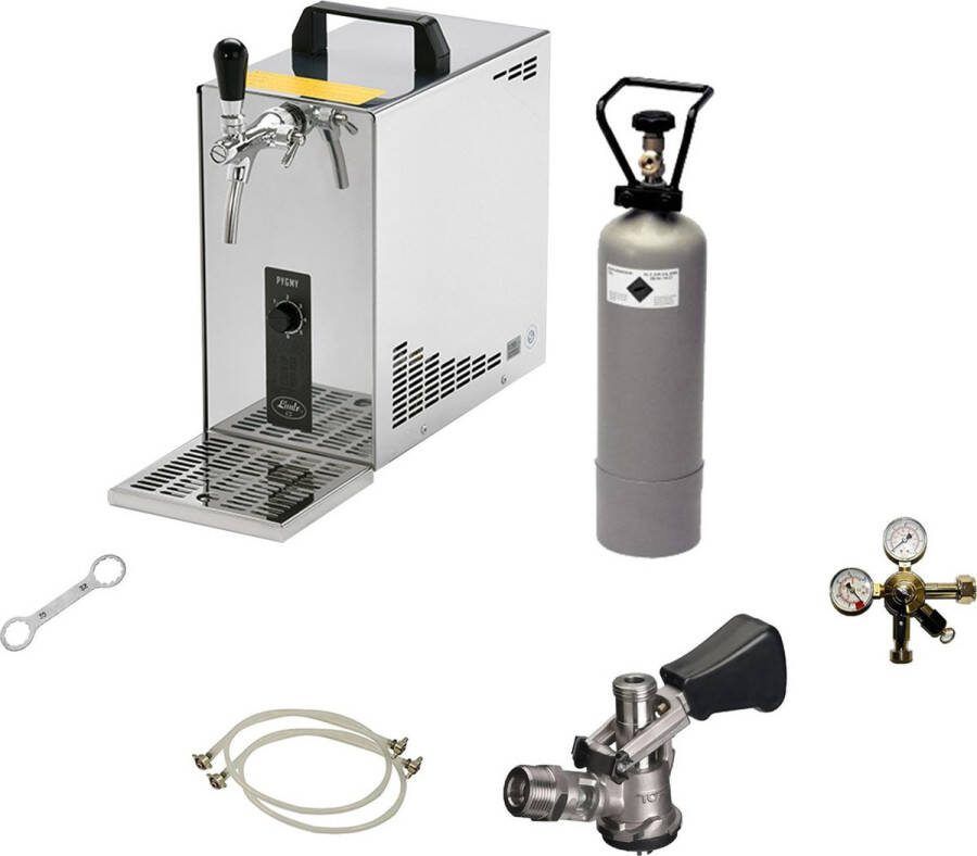 Ich-zapfe Complete Set Biertap PYGMY 25 1-kraans 35 liter uur Droogkoeler Thuistap Bierkoeler met Fustkoppeling Type G