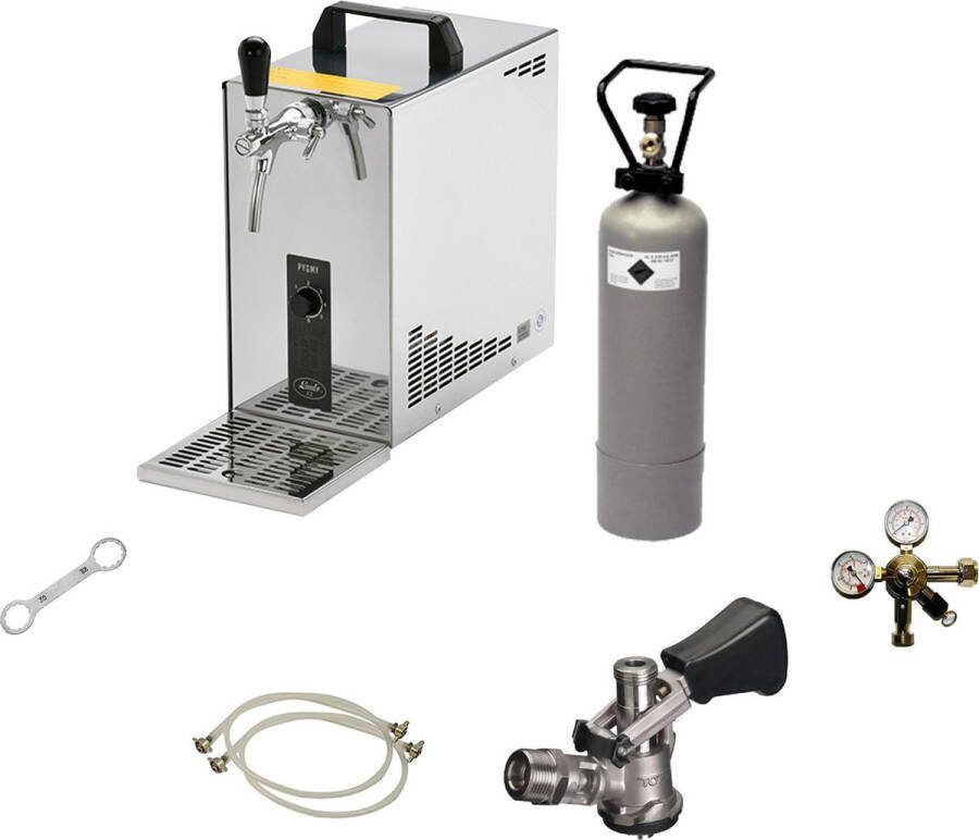 Ich-zapfe Complete Set Biertap PYGMY 25 1-kraans droogkoeler 35 liter uur Thuistap Bierkoeler Green Line met Fustkoppeling Type S