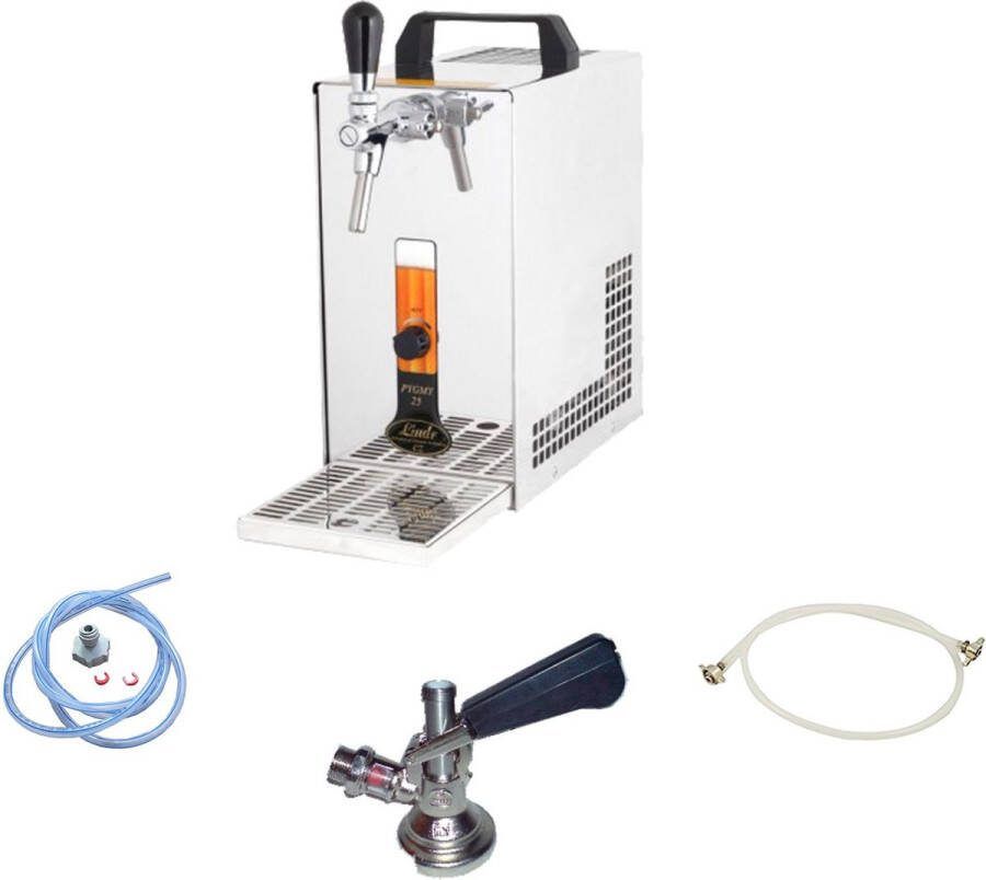 Ich-zapfe Complete set Biertap PYGMY 25 K met membraanpomp 1–kraans roestvrijstalen droogkoeler 30 liter u Biertap Beertender Thuistap Bierkoeler Green Line Type D