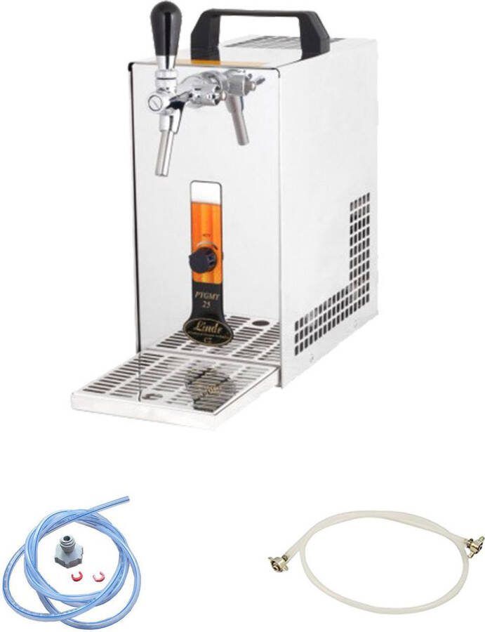Ich-zapfe Complete set Biertap PYGMY 25 K met membraanpomp 1-kraans roestvrijstalen droogkoeler 35 liter u Biertap Beertender Thuistap Bierkoeler Green Line zonder