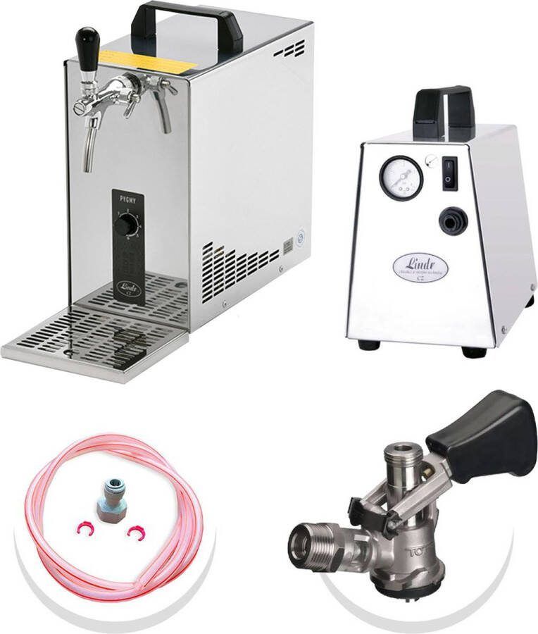 Ich-zapfe Complete Set Tapsysteem Biertap PYGMY 25 1-kraans droogkoeler 30 liter uur biertap Beertender Thuistap Bierkoeler Green Line Type S