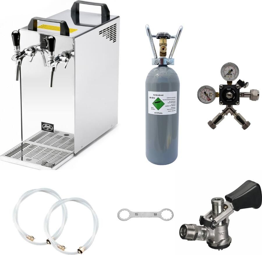 Ich-zapfe Complete set Biertap Kontakt 40 2-kraans droogkoeler 50 liter u Biertap Beertender Thuistap Bierkoeler zonder Type D