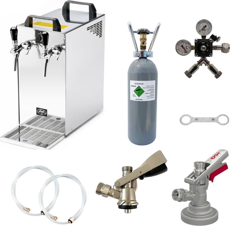 Ich-zapfe Complete set Biertap Kontakt 40 2-kraans droogkoeler 50 liter u Biertap Beertender Thuistap Bierkoeler Type G Type S