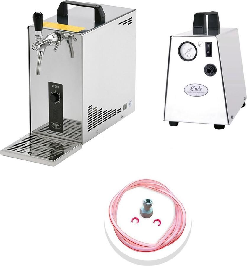 Ich-zapfe Complete Set Tapsysteem Biertap PYGMY 25 1-kraans droogkoeler 30 liter uur biertap Beertender Thuistap Bierkoeler Green Line zonder