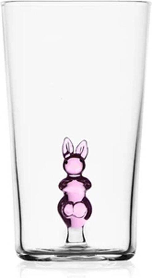 Ichendorf Animal Farm longdrinkglas roos konijn