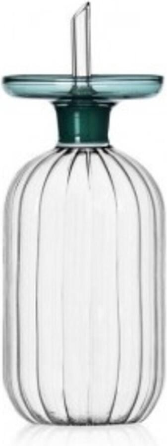 Ichendorf Milano Olijfolie Oliefles met schenktuit Lotus Groot Petrol Blauw 0.35L