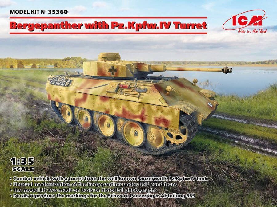 ICM 1:35 35360 Bergepanther with Pz.Kpfw.IV Turret Panzerkampfwagen V Panther Plastic Modelbouwpakket