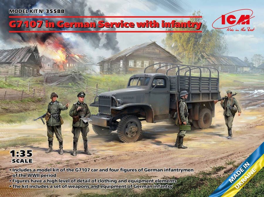 ICM 1:35 35588 G7107 in German Service with infantry Plastic Modelbouwpakket