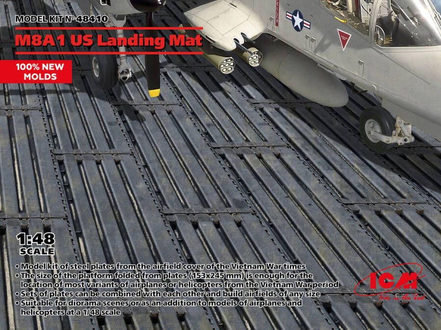 ICM 1:48 48410 M8A1 US Landing Mat 153x245mm Plastic Modelbouwpakket