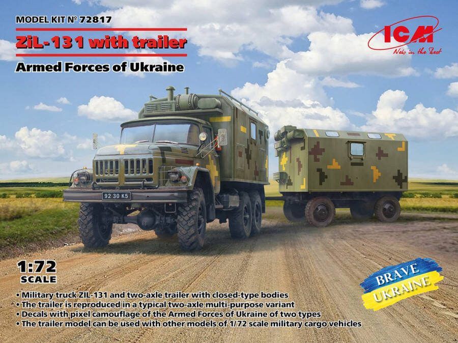 ICM 1:72 72817 ZiL-131 met Trailer Armed Forces of Ukraine Plastic Modelbouwpakket