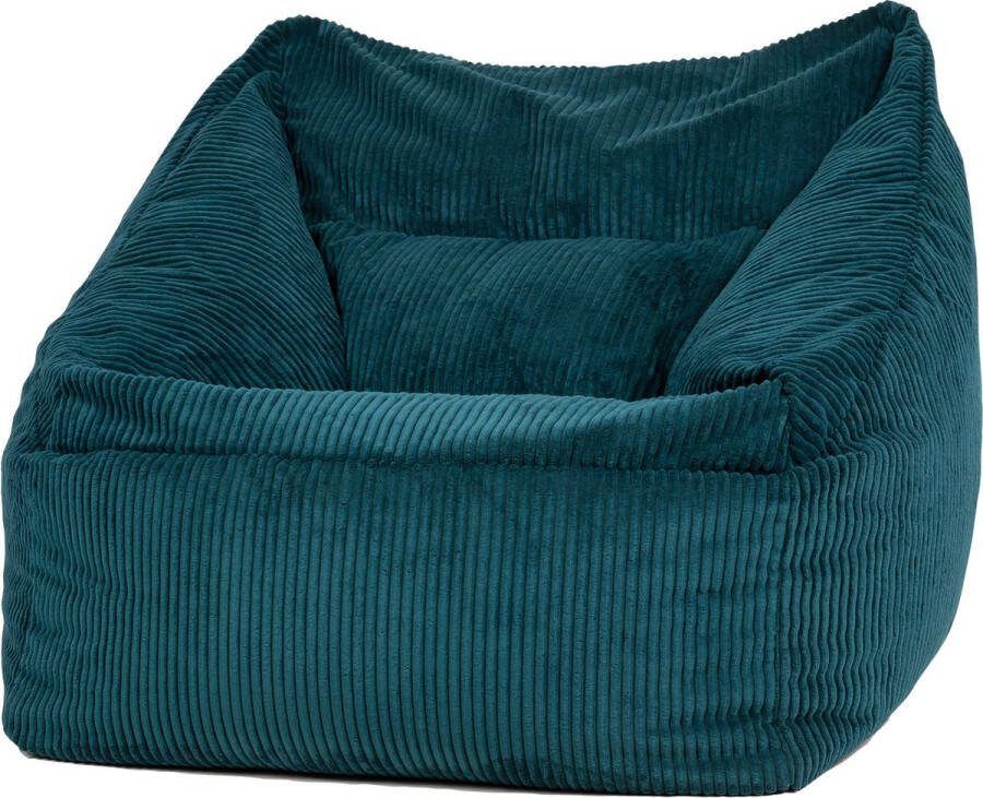 Icon “Morgan” Corduroy Zitzakfauteuil Teal Groen XXL Zitzakstoel Zitzak Volwassenen met Vulling Woonkamerzitzakken
