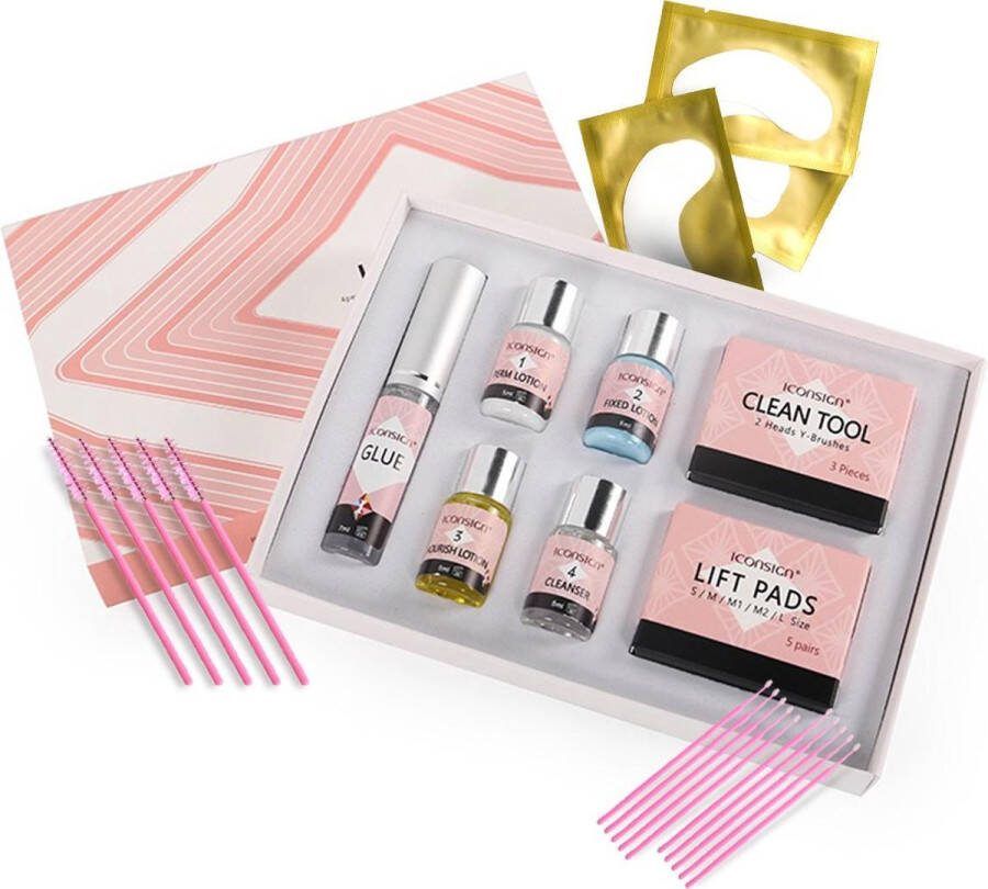 Iconsign Wimperlifting Set Lash Lift Kit met Sterke Lijm Wimperserums met Wenkbrauw Gel Lash Lift Set Wimperkruller