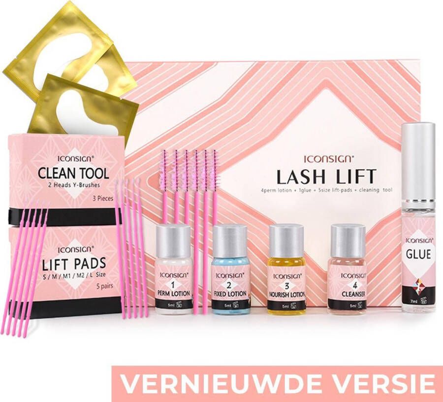 Iconsign Wimperlifting Set Lash Lift Kit met Sterke Lijm Wimperserums met Wenkbrauw Gel Lash Lift Set Wimperkruller