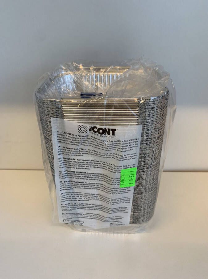 ICONT Aluminium Bak 261 CC Alu bakje Met de deksels 123mmx98mmx34mm 100stuks 100% Recyclable Alu schaal Wegwerp
