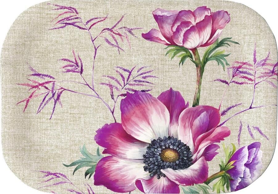 Ideal Home Klein dienblad Tray Ava met bloemen 20 5 x 14 5 cm
