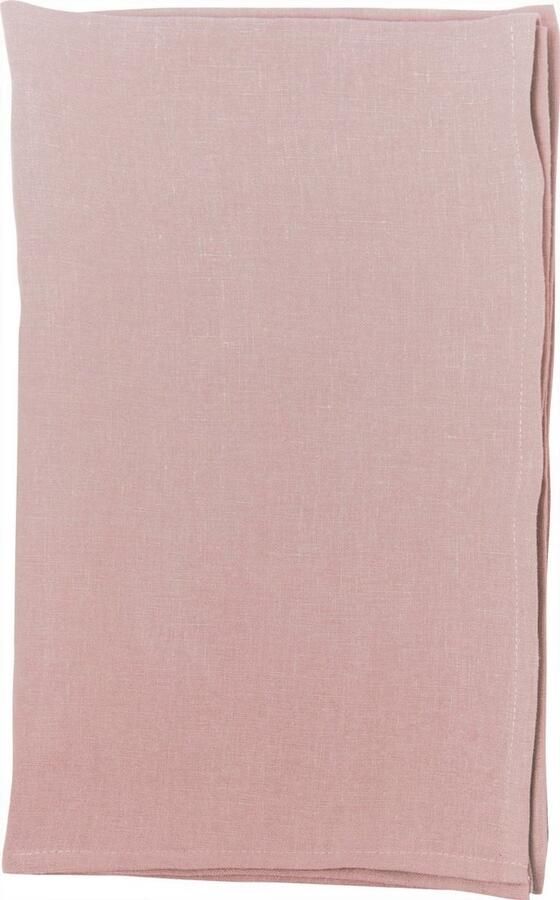 Ideal Home Roze Tafelloper 150 x 45 cm 100% linnen poeder roze