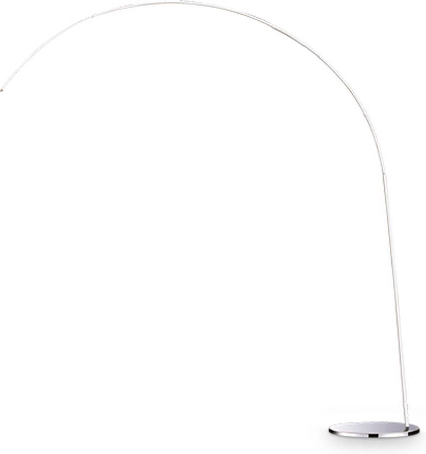 Ideal Lux Dorsale Vloerlamp Modern Chroom H:228cm E27 Voor Binnen Metaal Vloerlampen Staande lamp Staande lampen Woonkamer Slaapkamer