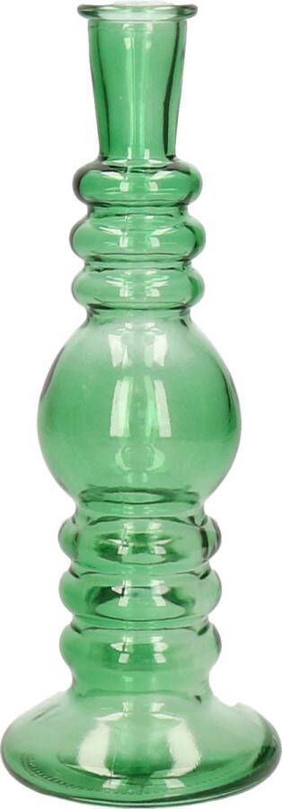 Ideas 4 Seasons Bloemenvaas Florence groen glas helder D8 5 x H23 cm Vazen