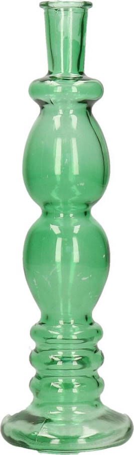 Ideas 4 Seasons Bloemenvaas Florence groen glas helder D9 x H28 cm