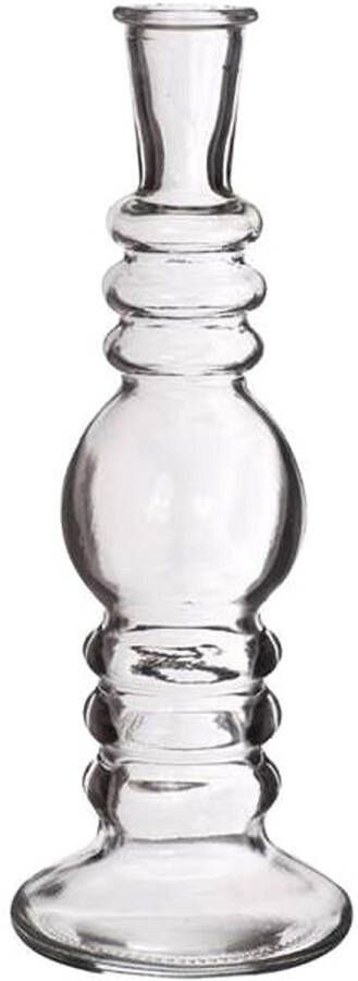 Merkloos Kaarsen kandelaar Florence transparant glas helder D8 5 x H23 cm kaars kandelaars