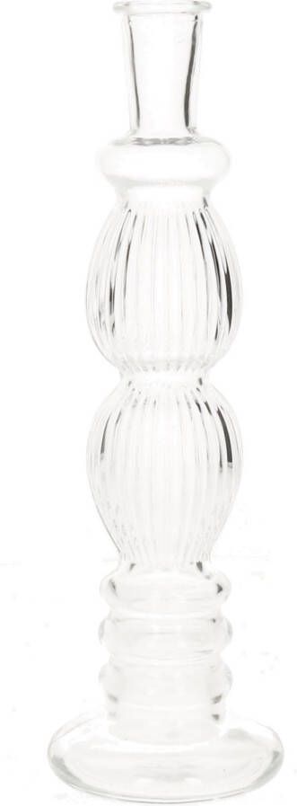 Ideas 4 Seasons Bloemenvaas Florence transparant glas ribbel D9 x H28 cm Vazen