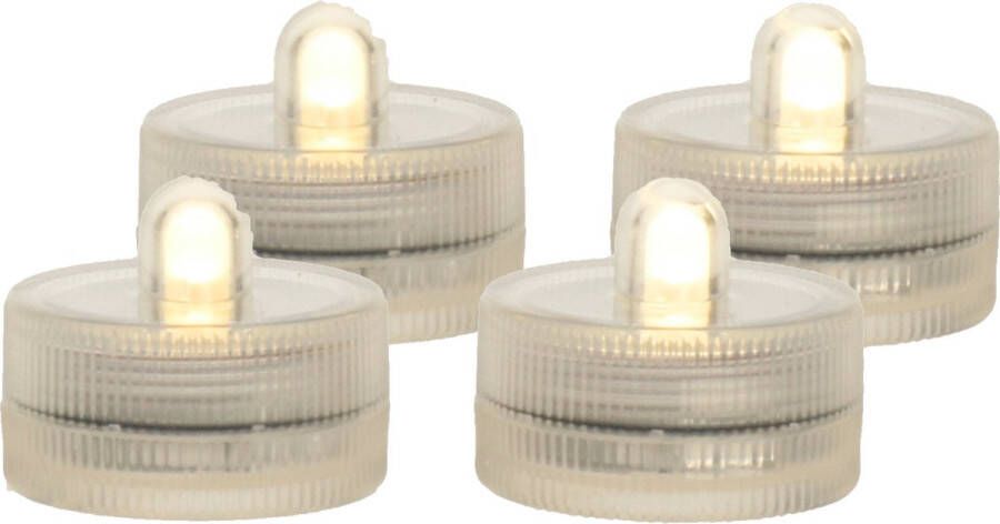 Ideas 4 Seasons Ideas4seasons LED waxinelichtjes theelichtjes voor onder water set van 4x warm wit zinkend