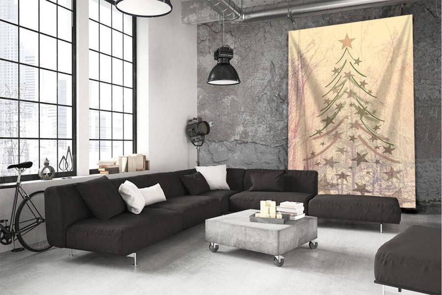 Ideasonthefloor.com Wandkleed kerstboom – sterretjes – 120x180 cm (bxl)