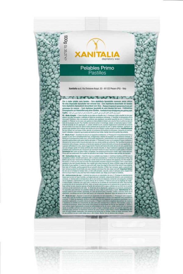 Xanitalia Wax Ontharingswax Parels Beans 1 kg 1000 gram Lichaamswax Bonen Aloe Vera Blauw
