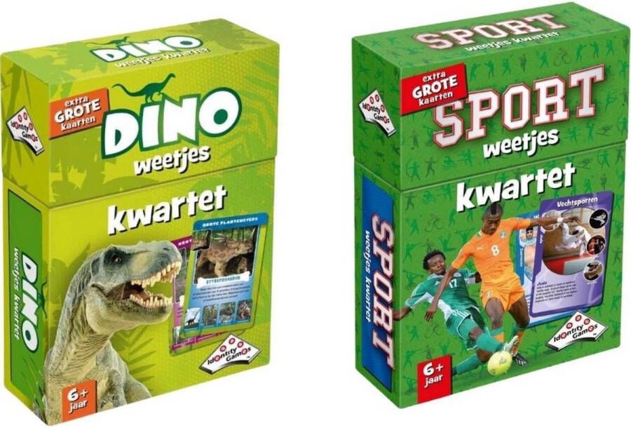 Identity Games Spellenbundel Kwartet 2 stuks Dino Kwartet & Sport Weetjes Kwartet