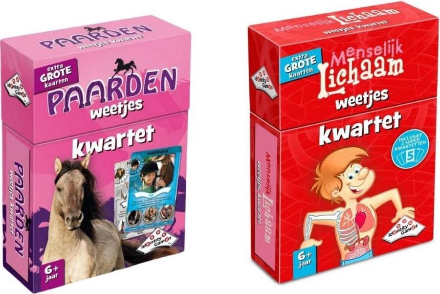 Identity Games Spellenbundel Kwartet 2 stuks Paarden Kwartet & Menselijk Lichaam Kwartet